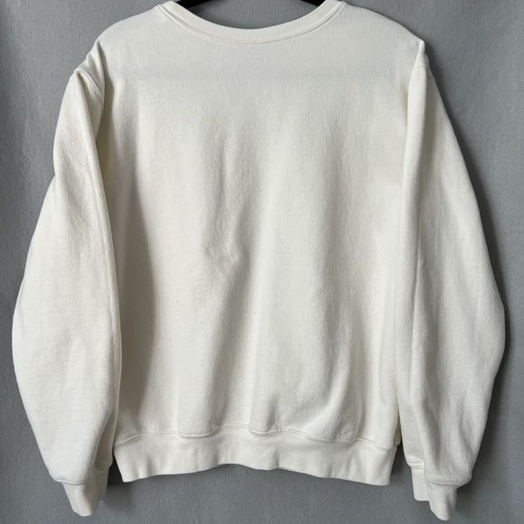 Disney Tinkerbell Womens Crewneck Sweatshirt XL Long Sleeve Ivory Pullover - Picture 2 of 5